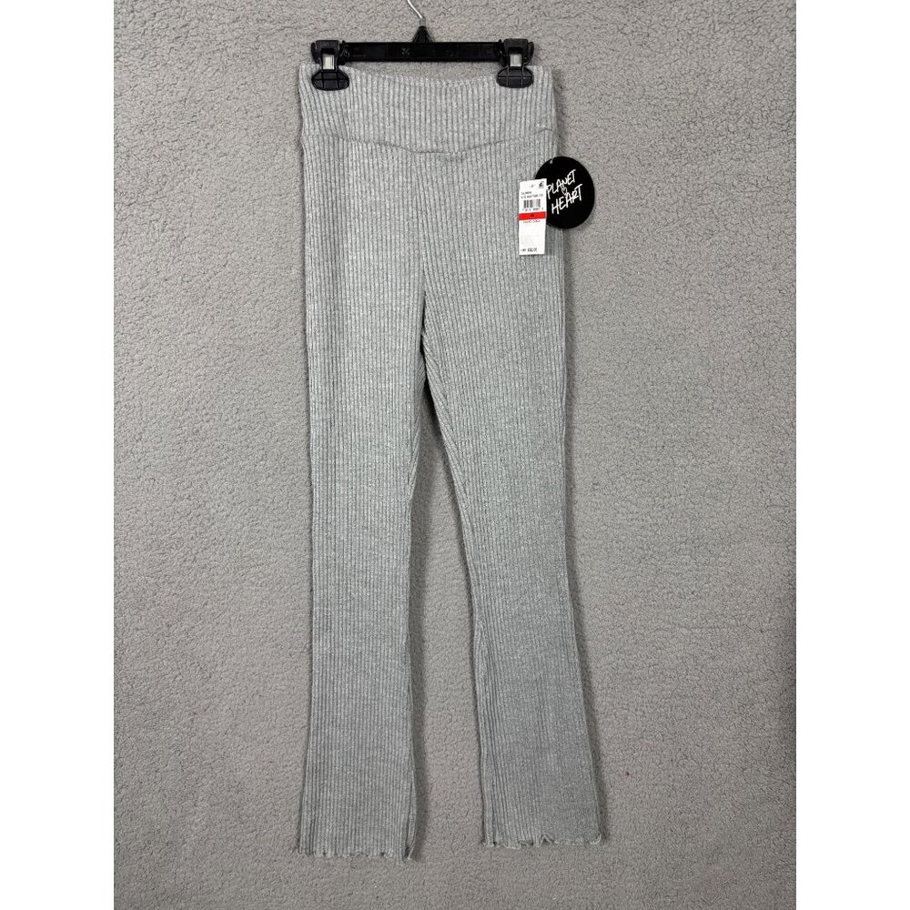 Planet Heart Juniors' Rib-Knit Flare Leggings Heather Gray Size XS New With Tags